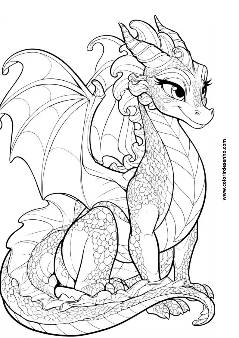 Realistic Dragon Coloring Pages 5