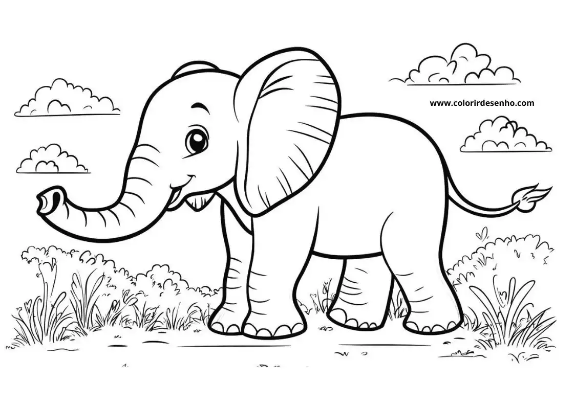 Realistic Elephant Coloring Pages 11