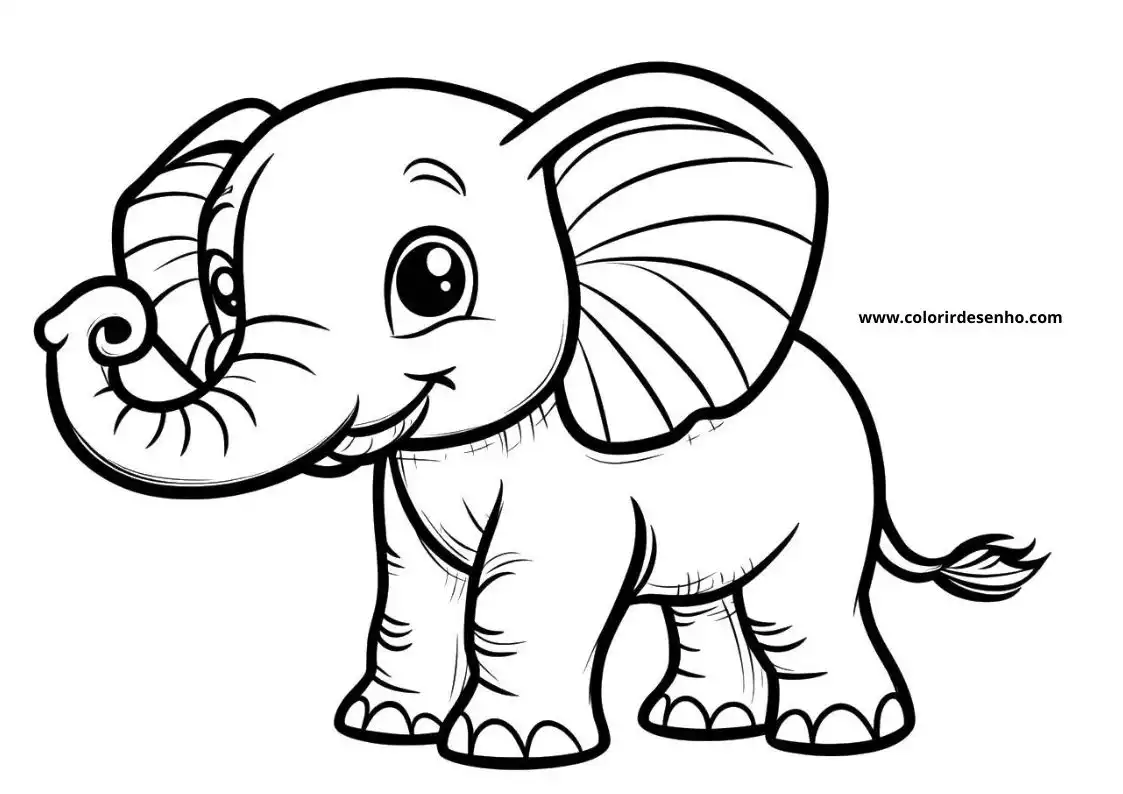 Realistic Elephant Coloring Pages 7