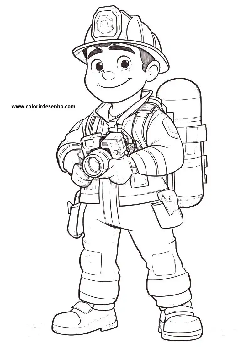 Realistic Firefighter Coloring Pages 7