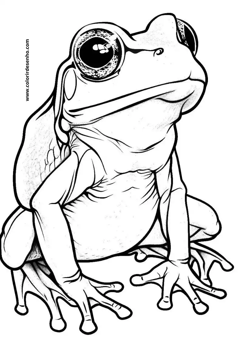 Realistic Frog Coloring Pages 7