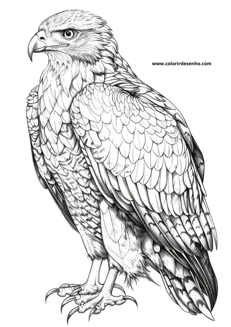 Realistic Hawk Coloring Pages 1