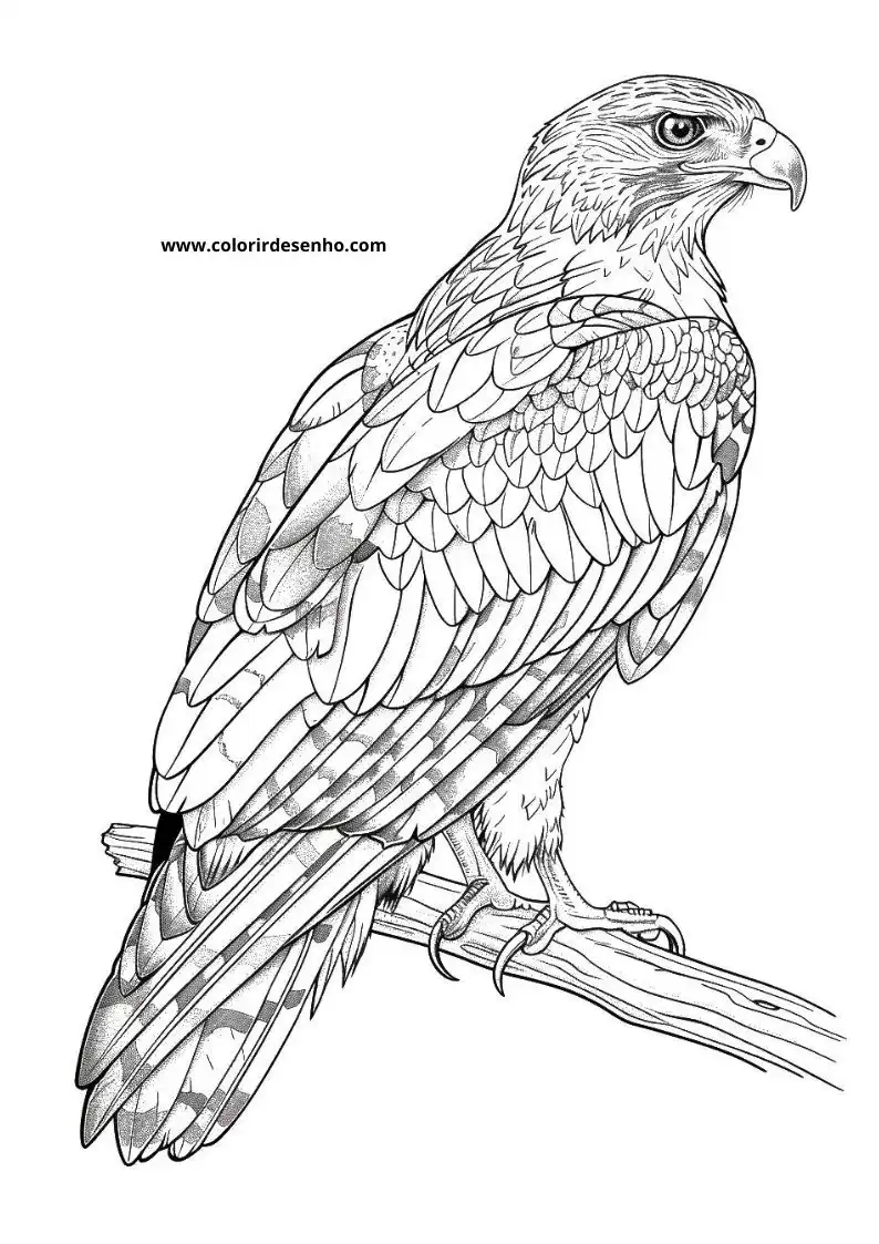 Realistic Hawk Coloring Pages 3