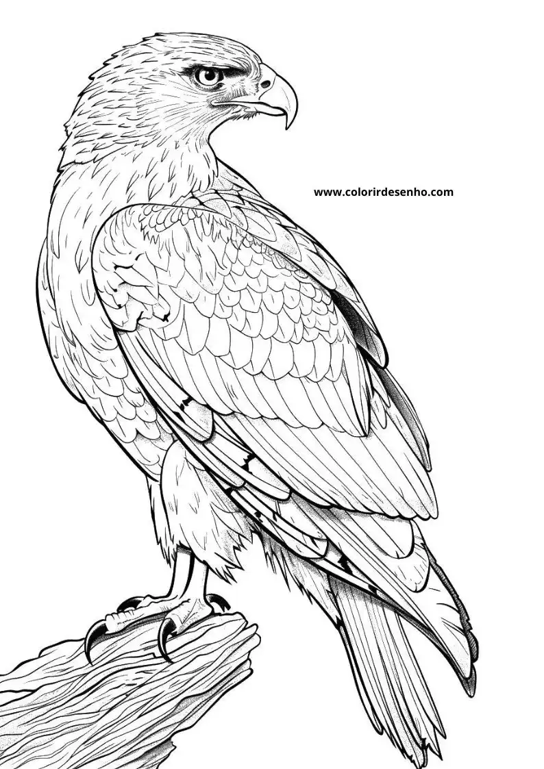 Realistic Hawk Coloring Pages 4