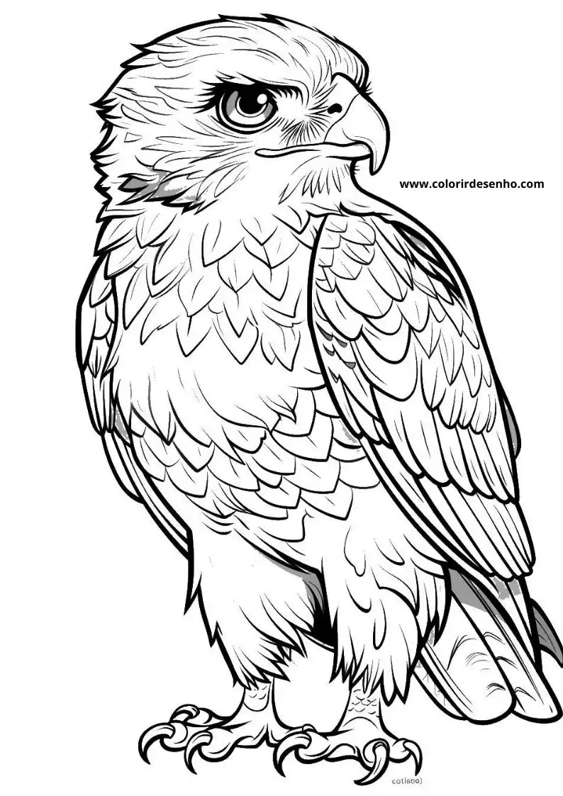 Realistic Hawk Coloring Pages 5