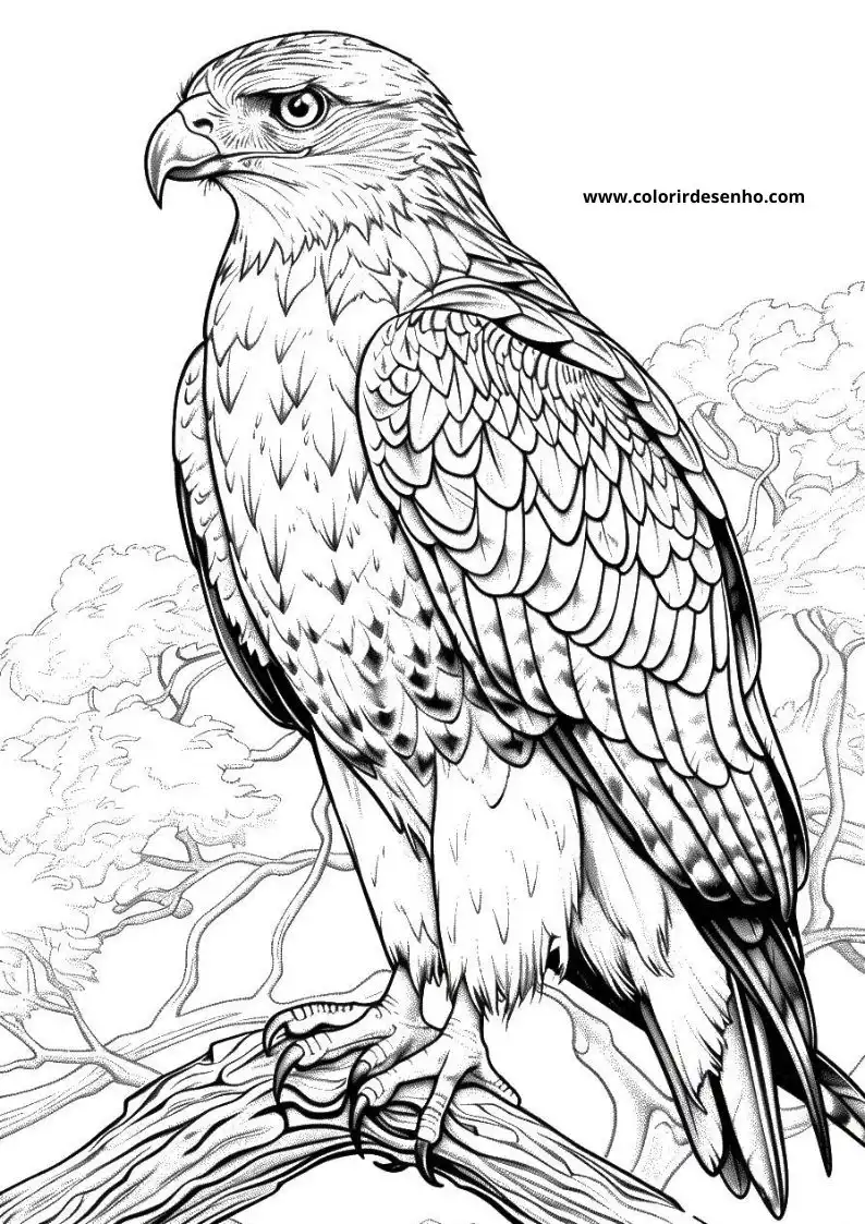 Realistic Hawk Coloring Pages 6