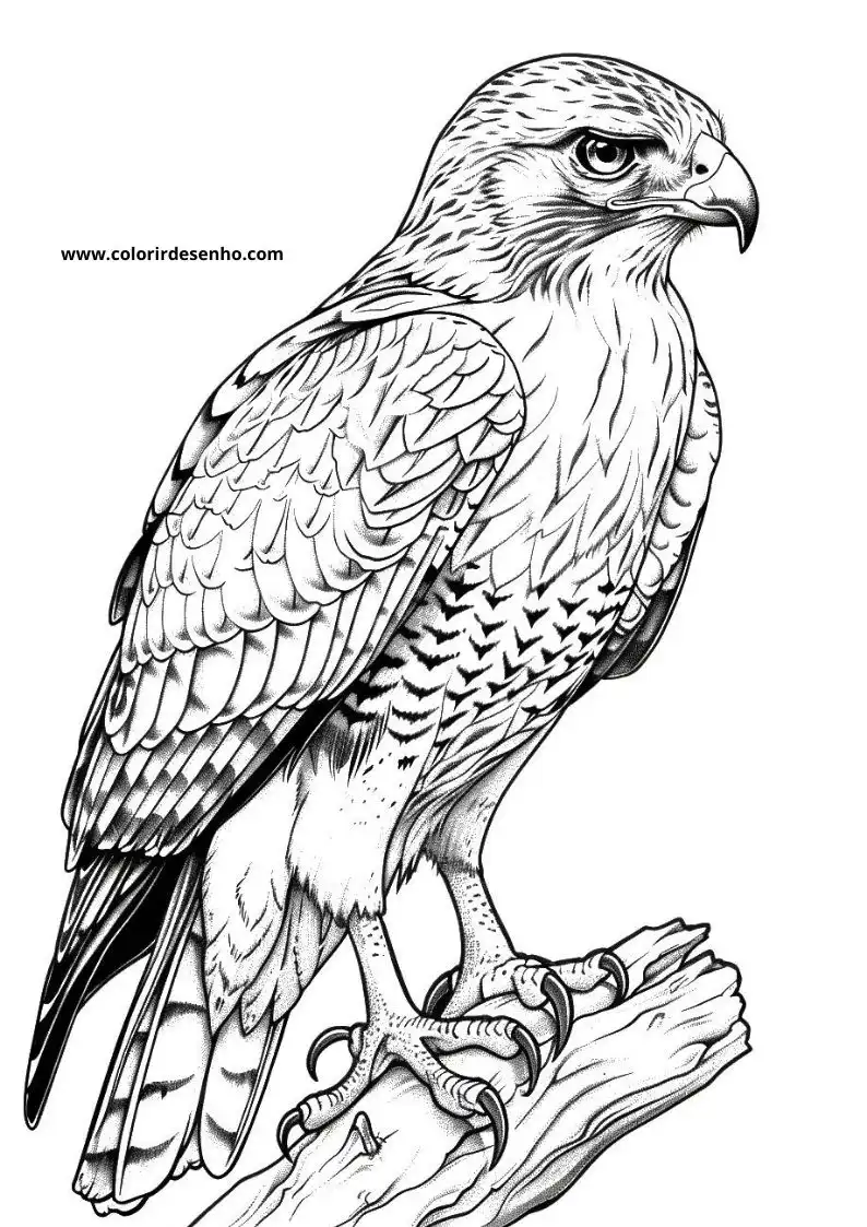 Realistic Hawk Coloring Pages 9
