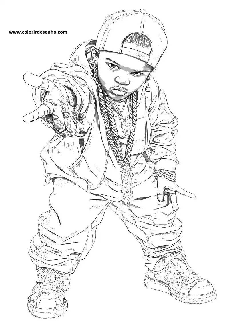 Realistic Hip Hop Coloring Pages 11