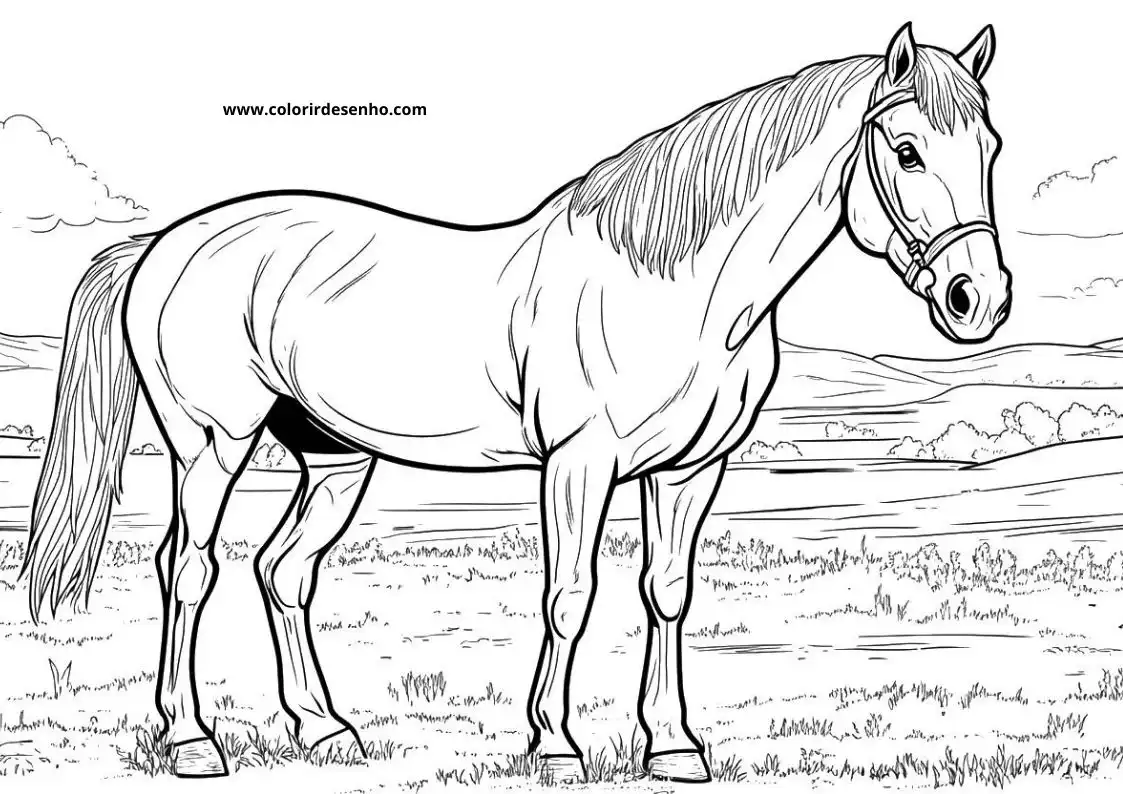 Realistic Horse Coloring Pages 8