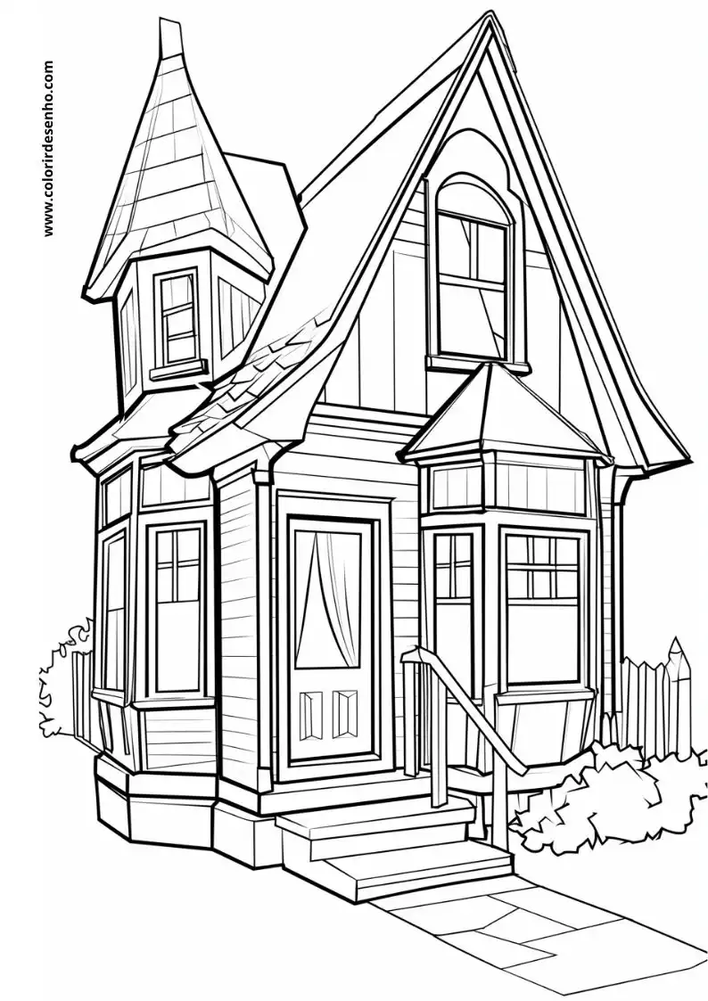 house is a quaint cottage with a pointed roof and a chimney it has