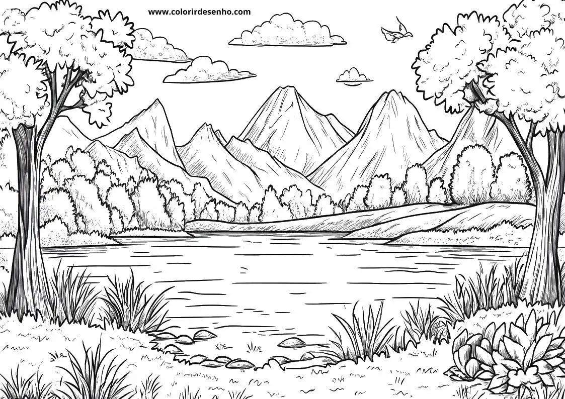 Realistic Landscape Coloring Pages 6