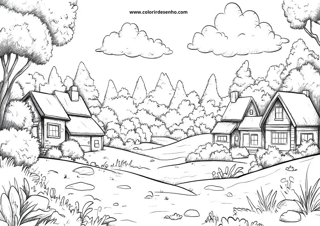 Realistic Landscape Coloring Pages 7