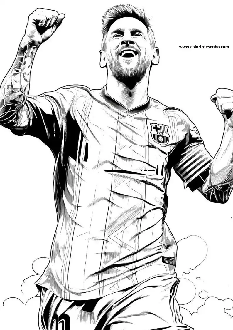 Realistic Lionel Messi Coloring Pages 3