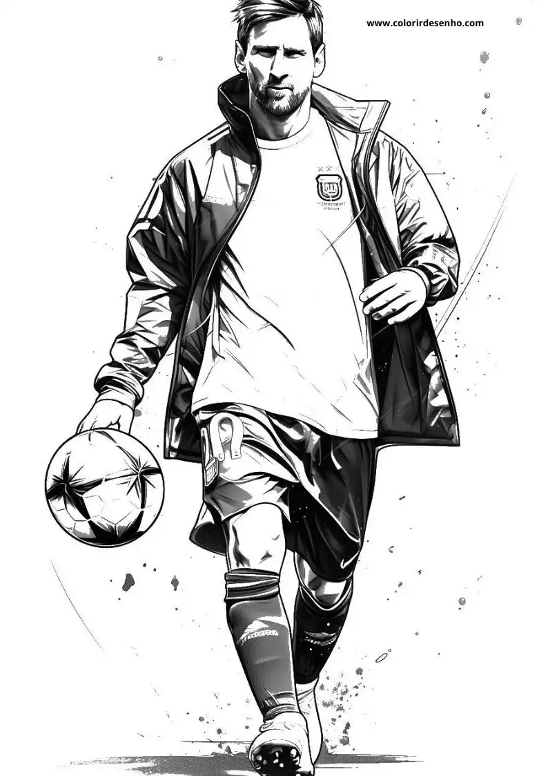 Realistic Lionel Messi Coloring Pages 7
