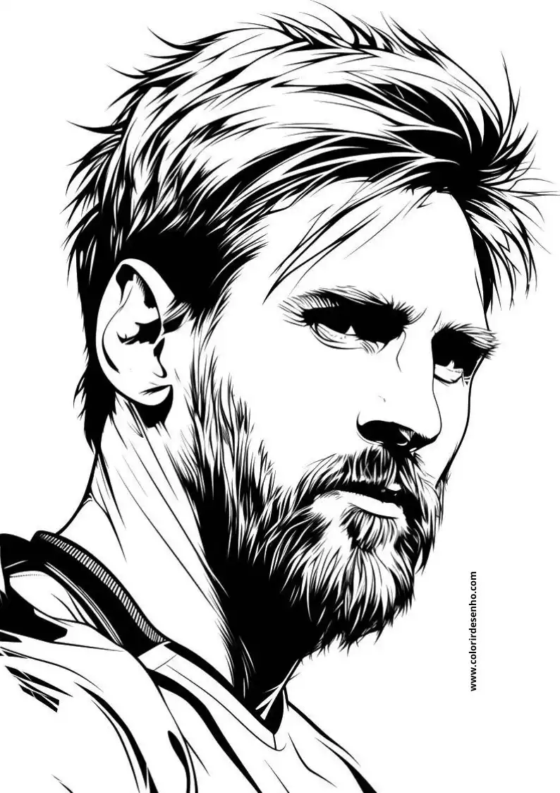 Realistic Lionel Messi Coloring Pages 9