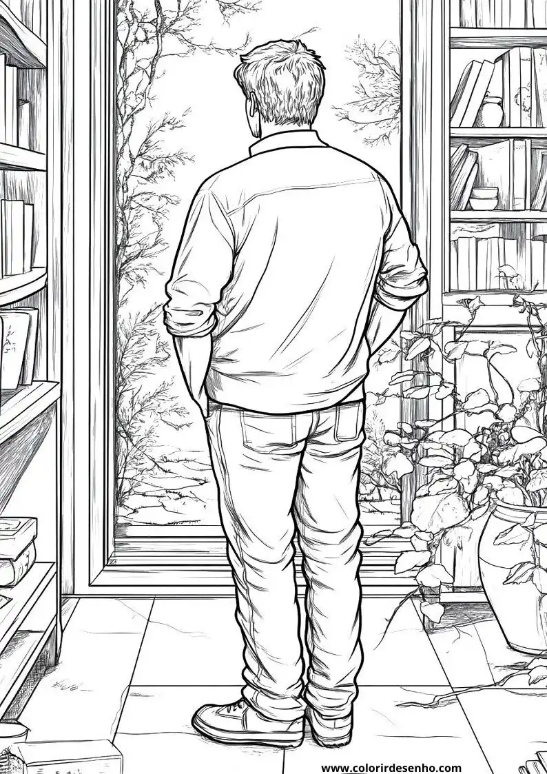 Realistic Man Coloring Pages 1