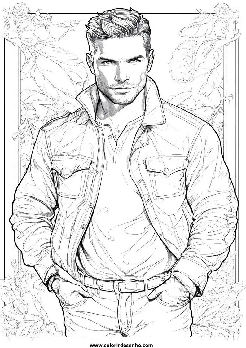 Realistic Man Coloring Pages 4