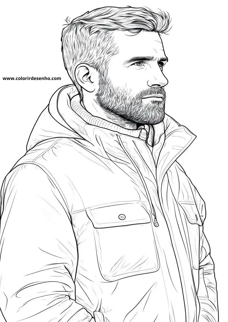 Realistic Man Coloring Pages 5