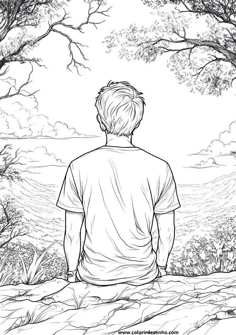 Realistic Man Coloring Pages 7