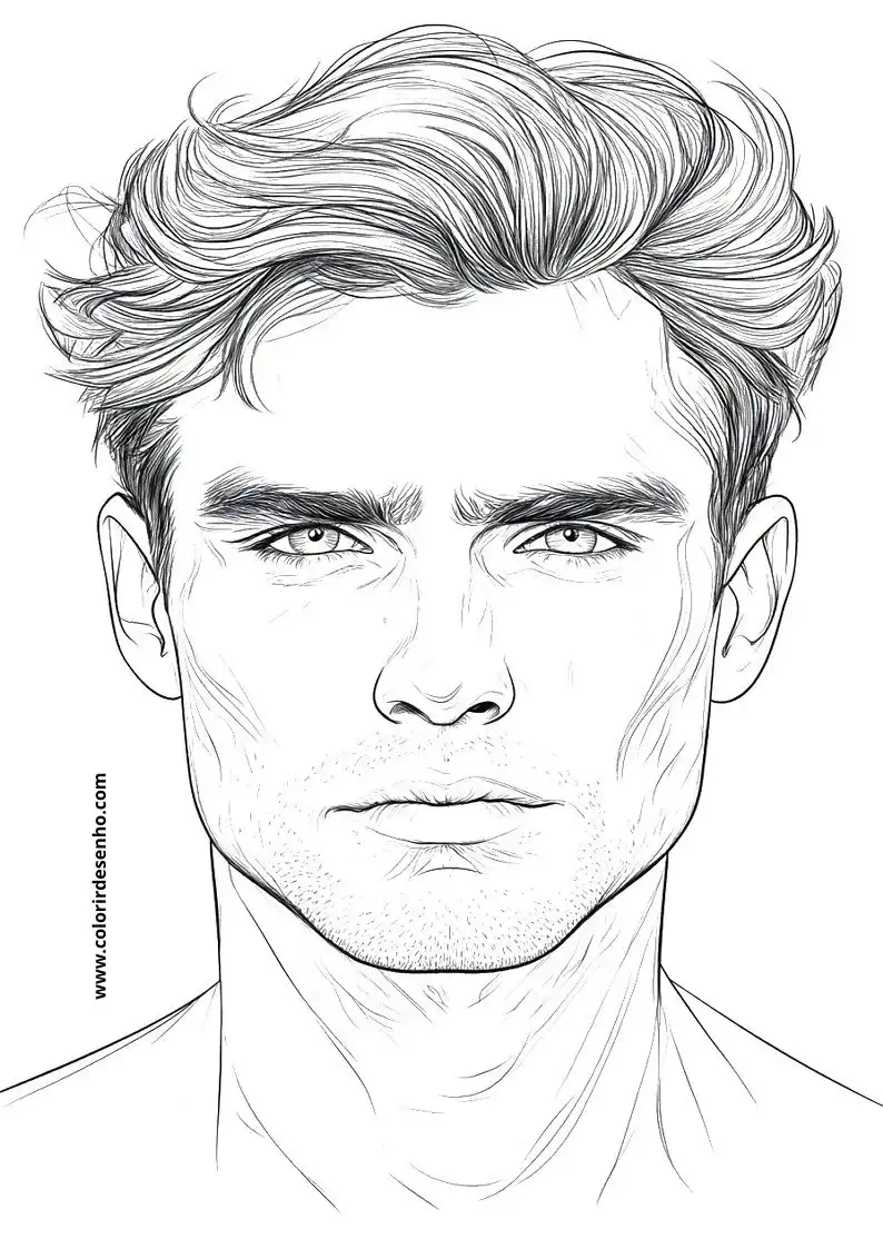 Man's Face Coloring Pages (258+ Free Printables) 45 Realistic Mans Face 22379