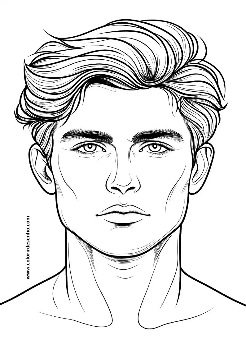 Man's Face Coloring Pages (258+ Free Printables) 49 Realistic Mans Face 22383