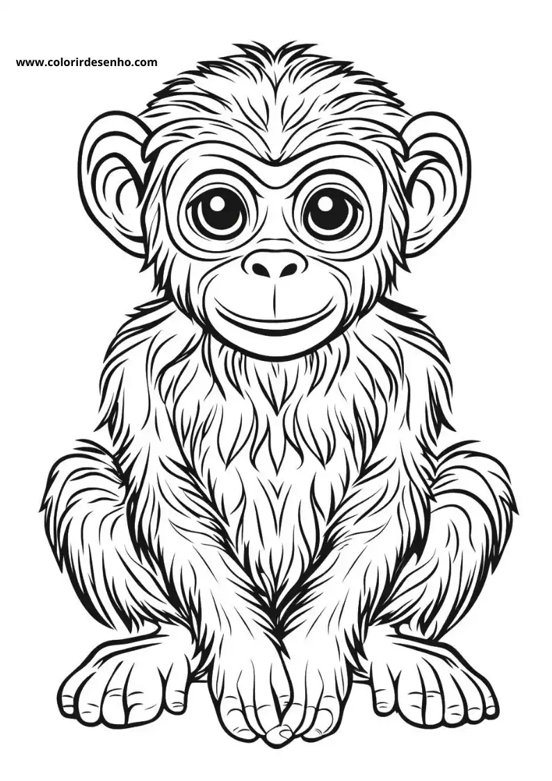 Realistic Monkey Coloring Pages 1