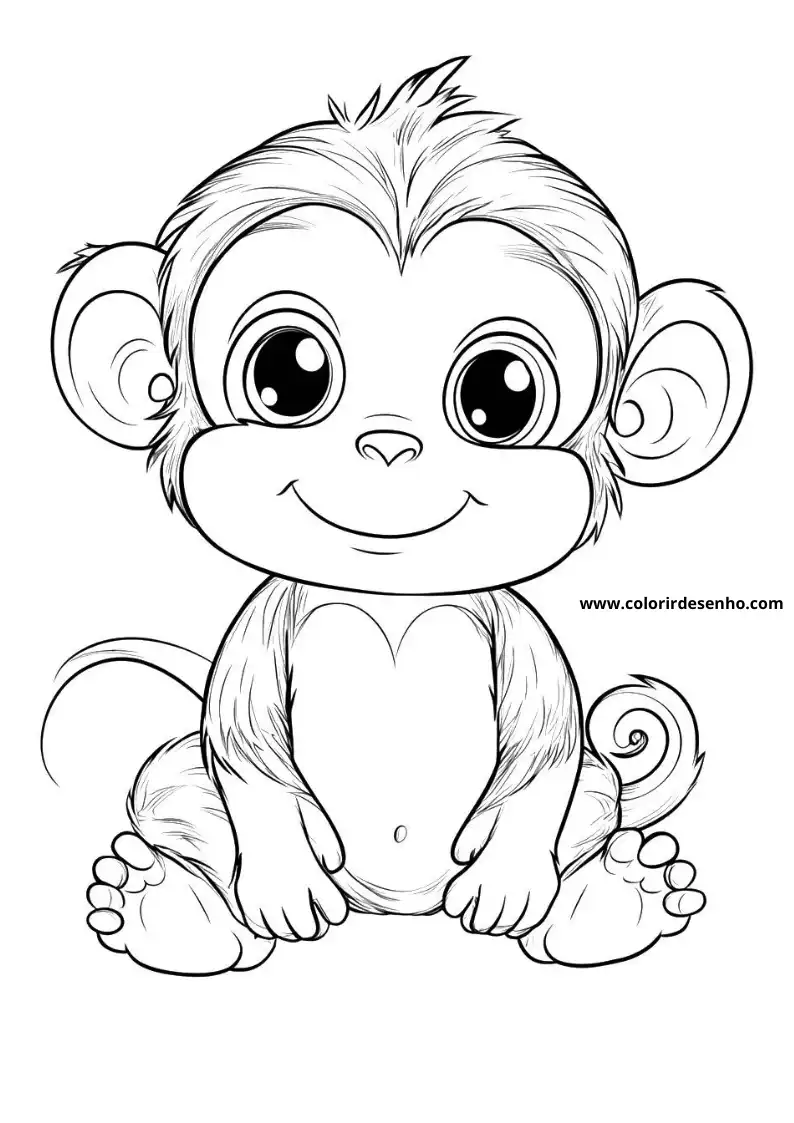 Realistic Monkey Coloring Pages 11