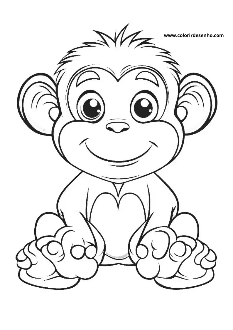 Realistic Monkey Coloring Pages 2