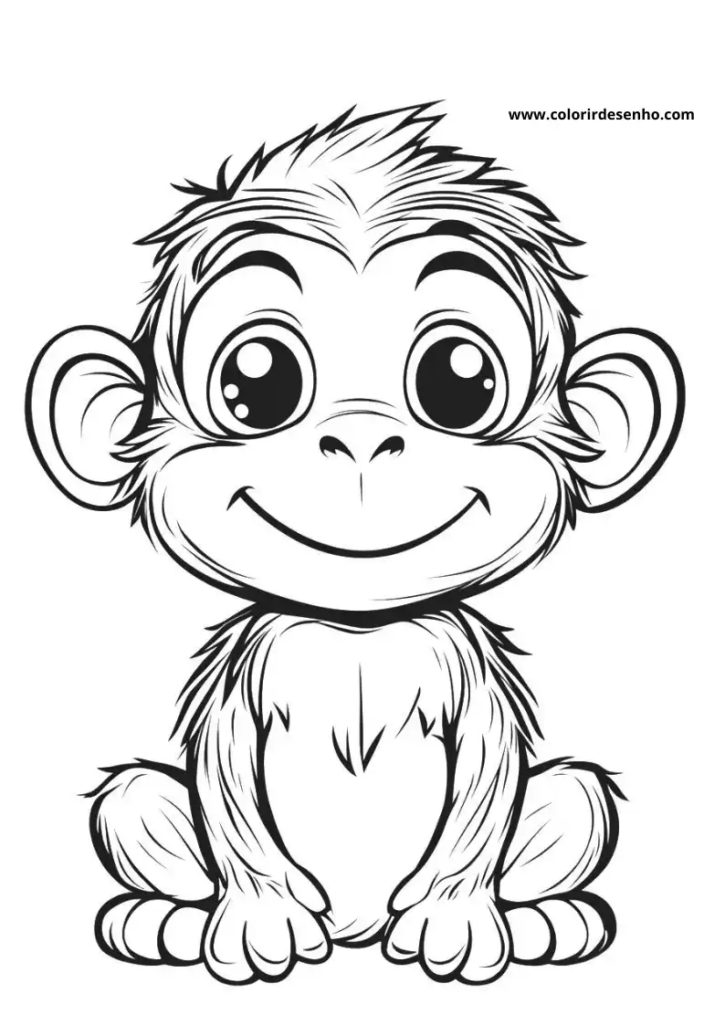 Realistic Monkey Coloring Pages 4