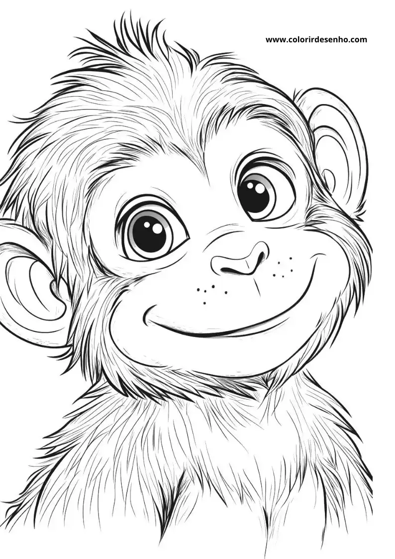 Realistic Monkey Coloring Pages 5