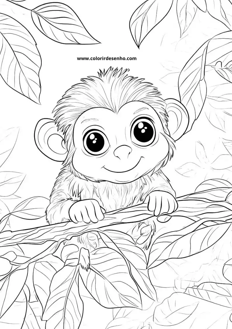 Realistic Monkey Coloring Pages 6