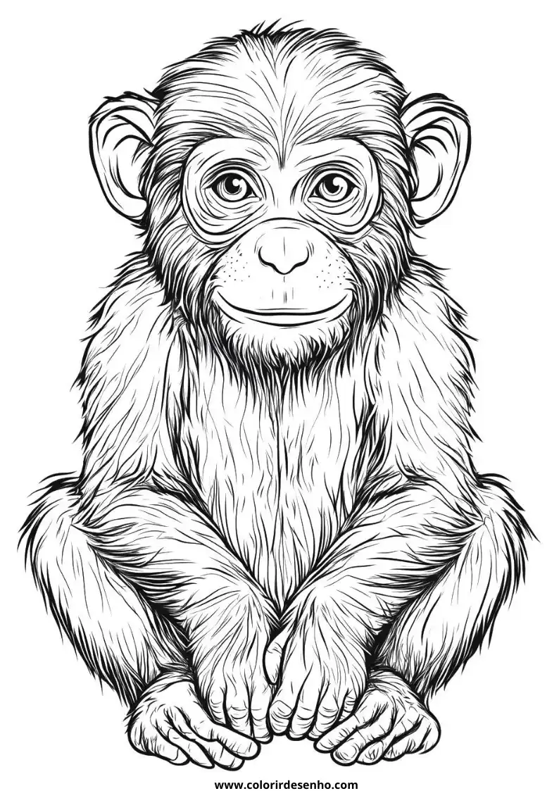 Realistic Monkey Coloring Pages 7