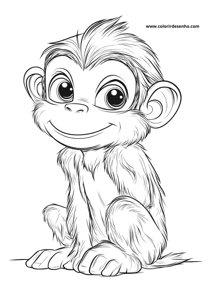 Realistic Monkey Coloring Pages 9