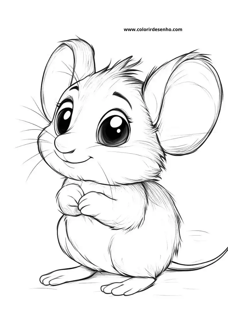 Realistic Mouse Coloring Pages 1