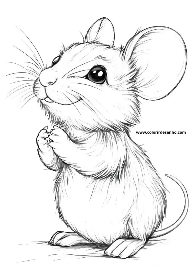 Realistic Mouse Coloring Pages 4