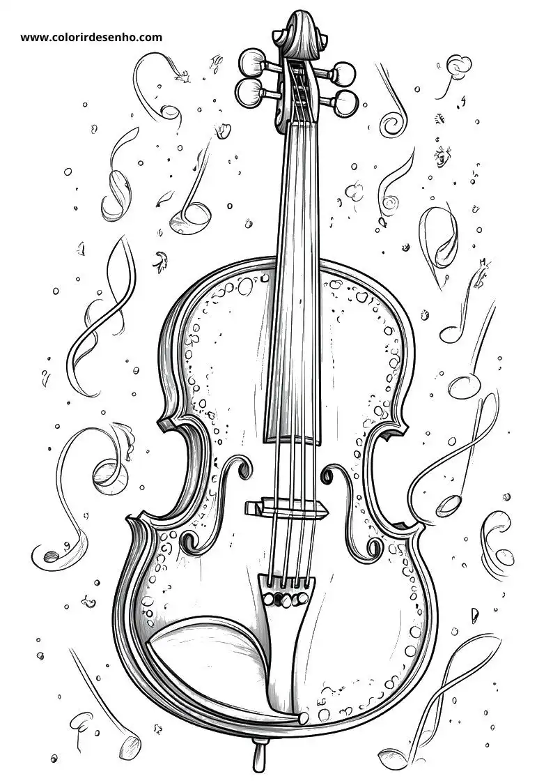 Realistic Music Coloring Pages 1