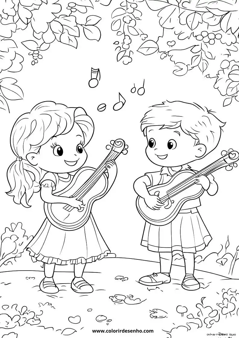 Realistic Music Coloring Pages 3