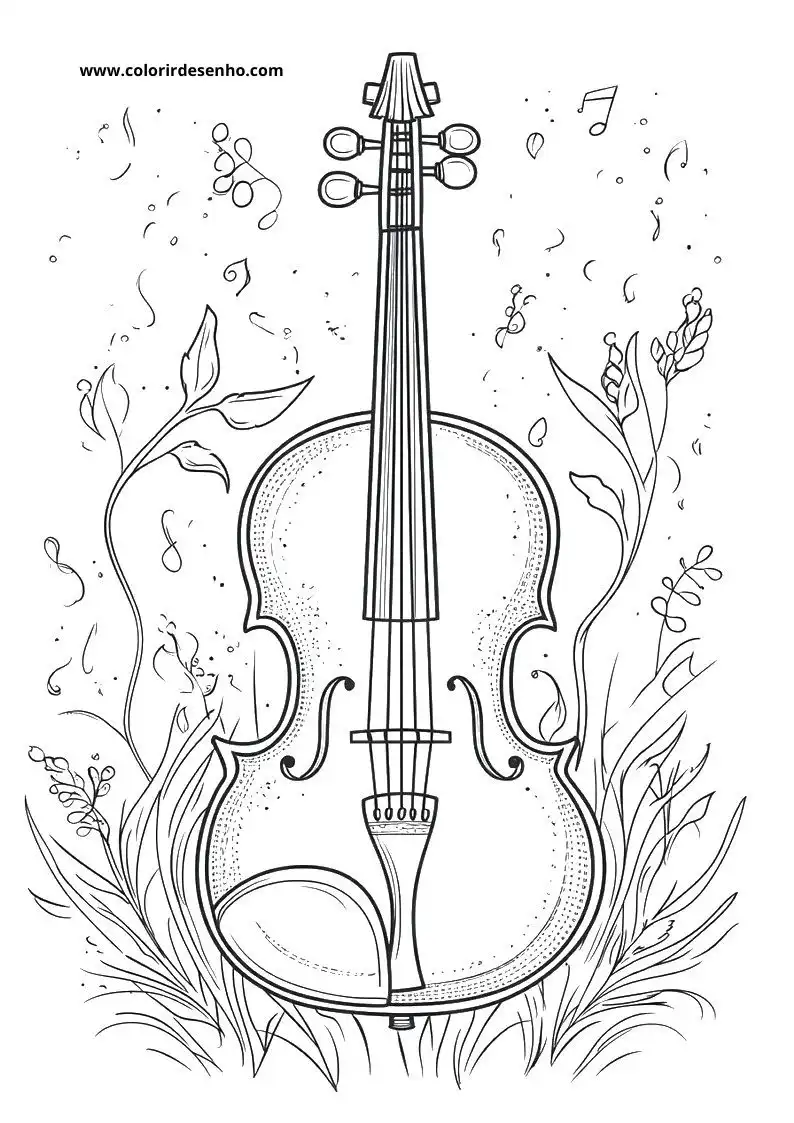 Realistic Music Coloring Pages 8