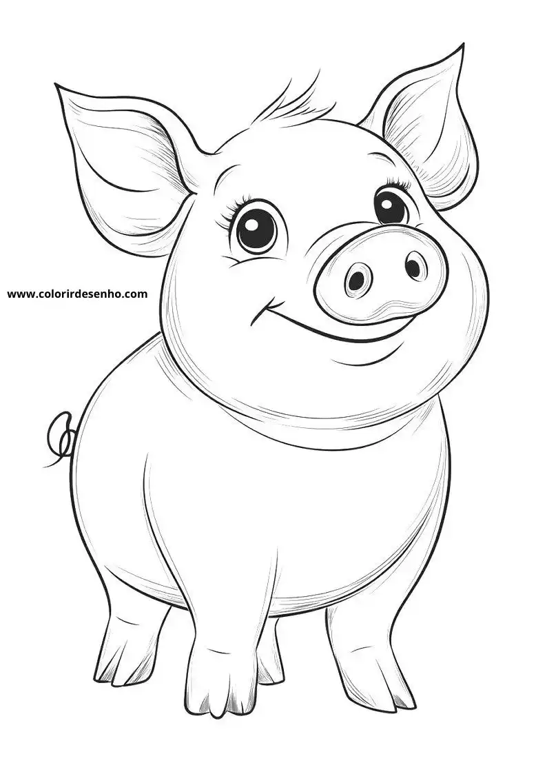 Realistic Pig Coloring Pages 2