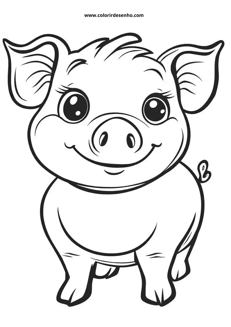 Realistic Pig Coloring Pages 7