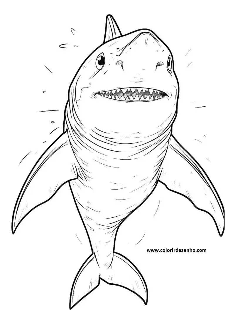 Realistic Shark Coloring Pages 7