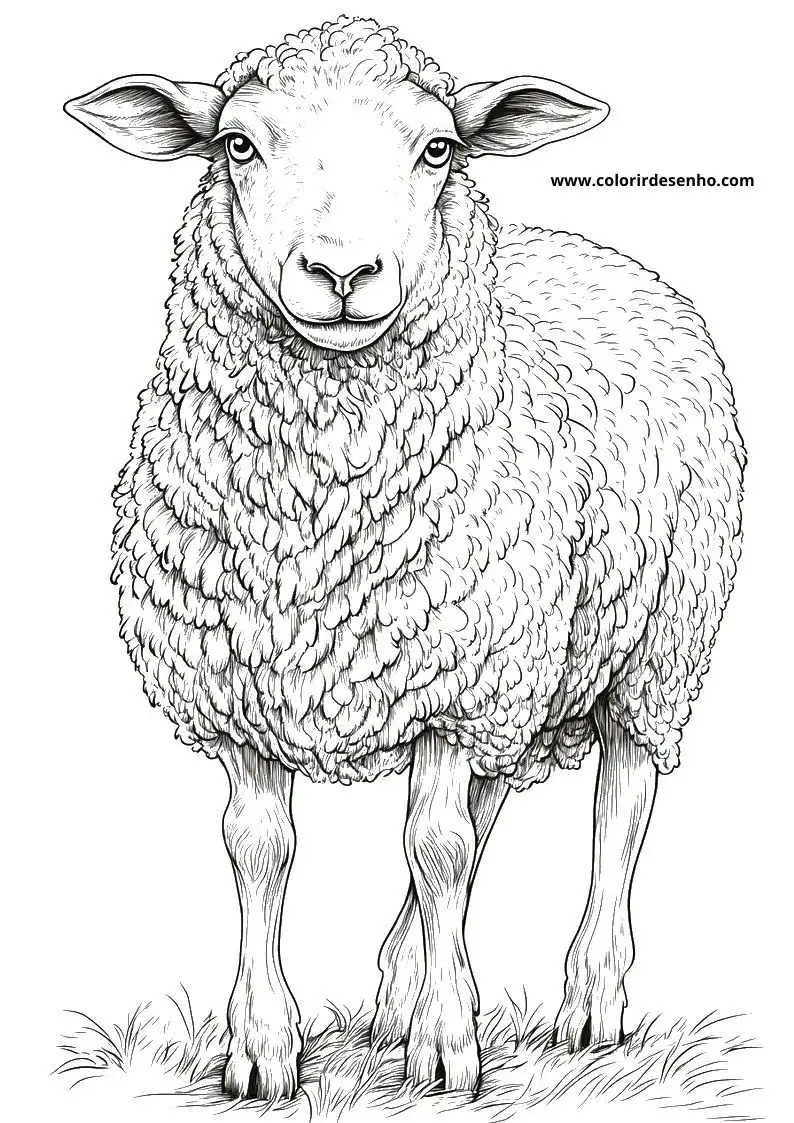 Realistic Sheep Coloring Pages 2