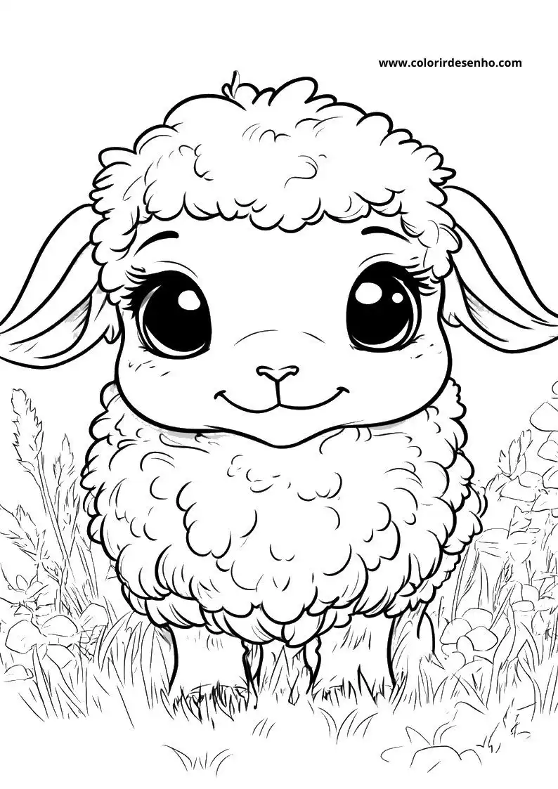 Realistic Sheep Coloring Pages 3