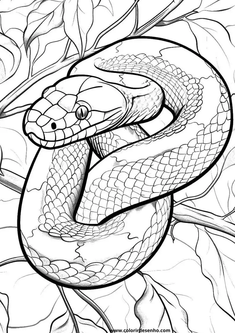 Realistic Snake Coloring Pages 1