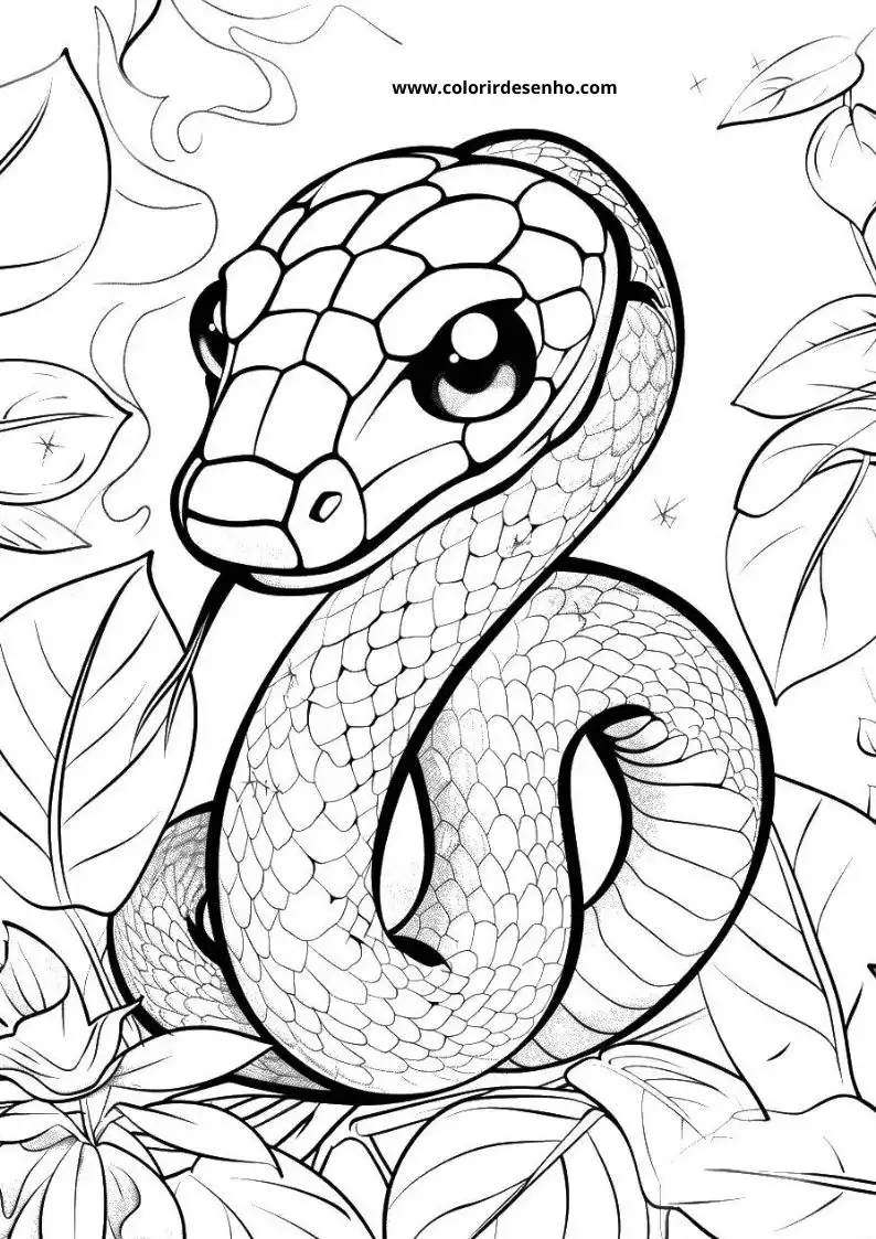 Realistic Snake Coloring Pages 4