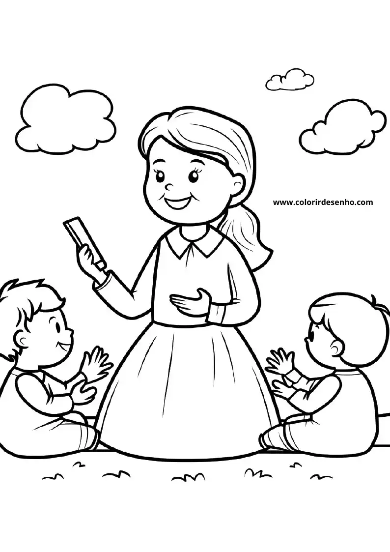 Realistic Teacher Coloring Pages 6