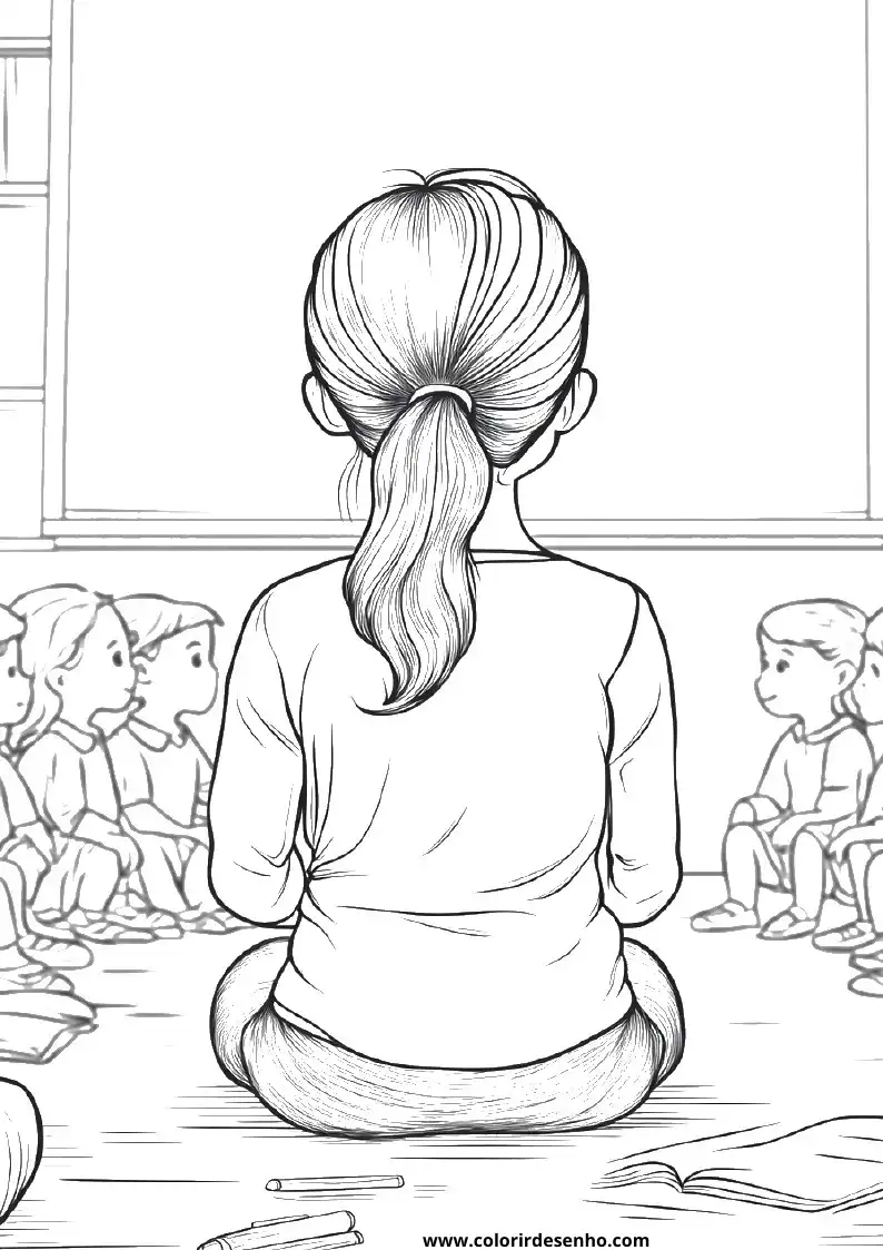 Realistic Teacher Coloring Pages 7
