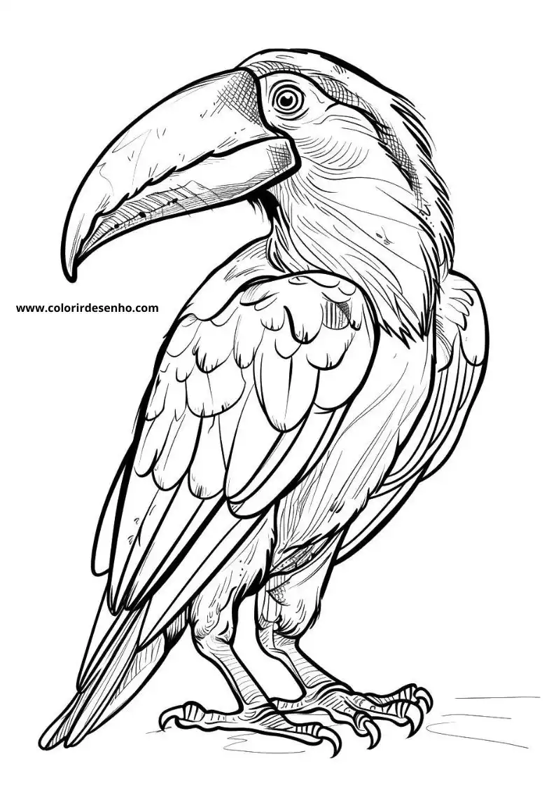 Realistic Toucan Coloring Pages 1