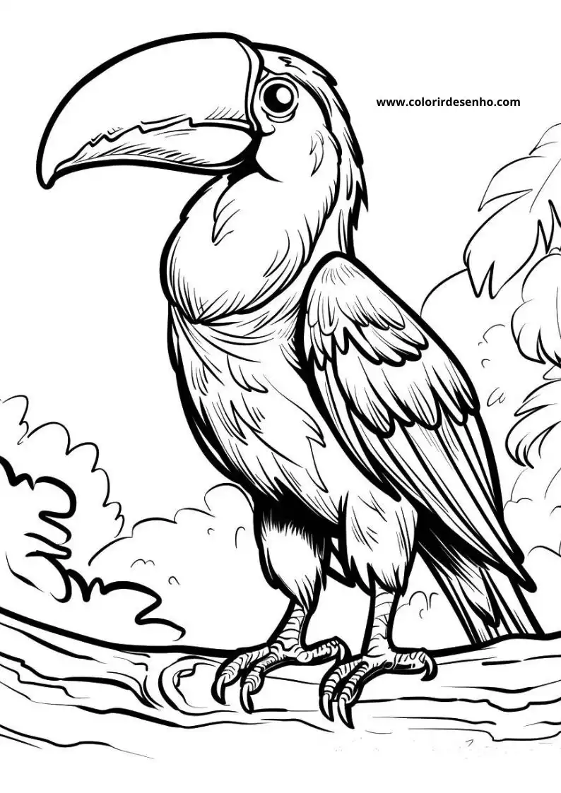 Realistic Toucan Coloring Pages 3