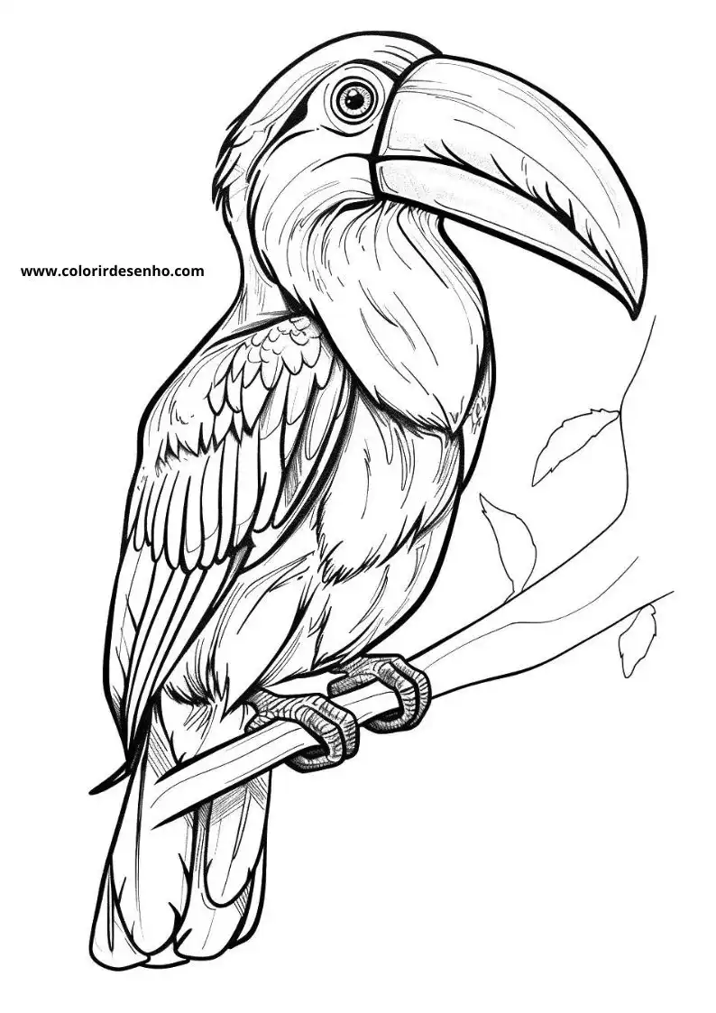Realistic Toucan Coloring Pages 4